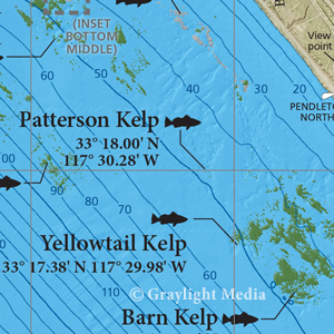Map of shallow reefs along Camp Pendleton coast