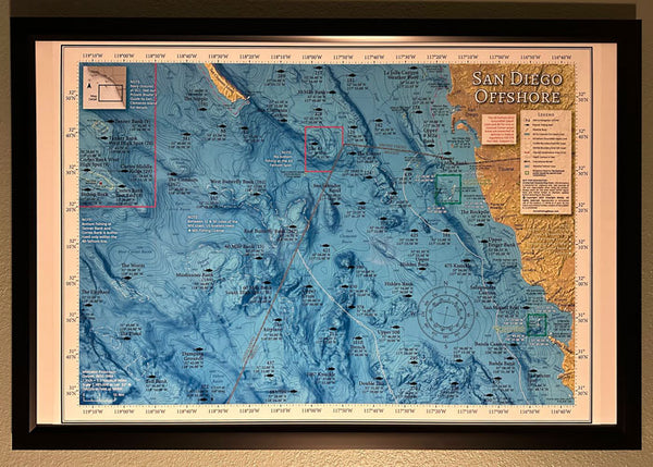 Our San Diego Offshore Poster in a standard 36 x 24-inch frame