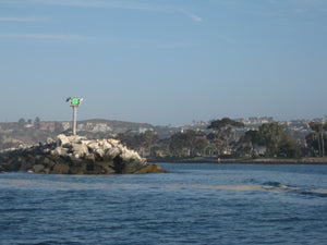 The harbor entrance to Dana Point Harbor in Southern California