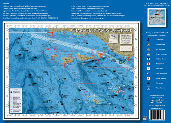 ack Cover of the Channel Islands Boater's Guide, including map of offshore fishing areas in the Channel Islands region