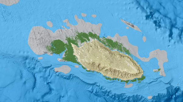3D shaded relief and rocky reef on the ocean floor in the vicinity of San Nicolas Island, west of Los Angeles, California