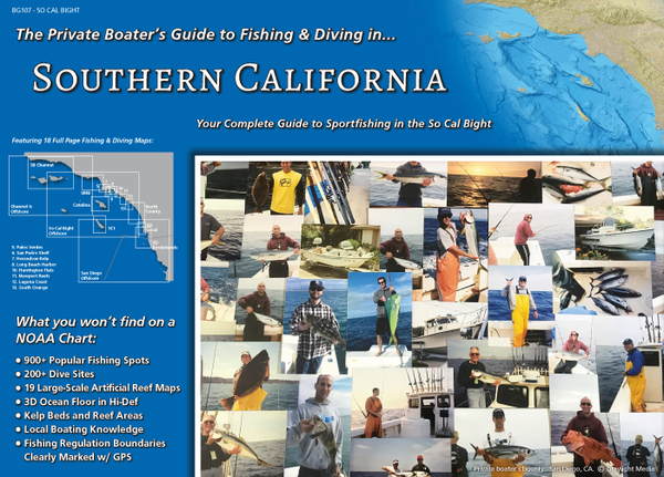 Our SoCal Boater's Guide features twenty pages of laminated fishing and diving maps of the Southern California coastline, from Point Conception to San Diego