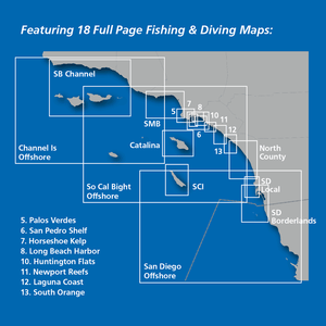 Map extents of the 18 maps included in our SoCal Boater's Guide